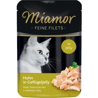 24 x 100 g | Miamor | Huhn in Geflügeljelly Feine Filets | Nassfutter | Katze