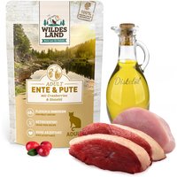 24 x 100 g | Wildes Land | Ente und Pute mit Distelöl Classic Adult | Nassfutter | Katze