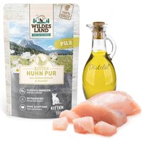 24 x 100 g | Wildes Land | Huhn mit Distelöl PUR Kitten | Nassfutter | Katze