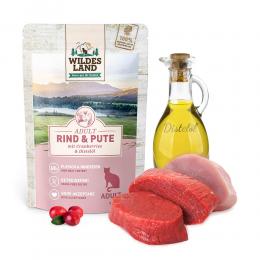 24 x 100 g | Wildes Land | Rind und Pute mit Distelöl Classic Adult | Nassfutter | Katze