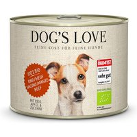 24 x 200 g | Dog’s Love | Rind mit Reis und Apfel Bio | Nassfutter | Hund