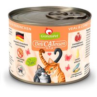 24 x 200 g | GranataPet | Kalb & Kaninchen DeliCatessen | Nassfutter | Katze