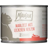 24 x 200 g | Mjamjam | Mit leckeren Herzen Mahlzeit | Nassfutter | Katze