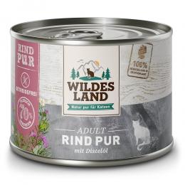 24 x 200 g | Wildes Land | Rind mit Distelöl PUR Adult | Nassfutter | Katze