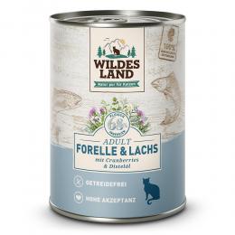 24 x 375 g | Wildes Land | Forelle und Lachs Classic Adult | Nassfutter | Katze