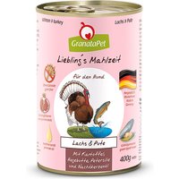 24 x 400 g | GranataPet | Lachs & Pute Liebling's Mahlzeit | Nassfutter | Hund