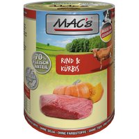 24 x 400 g | MACs | Rind & Kürbis Dog | Nassfutter | Hund