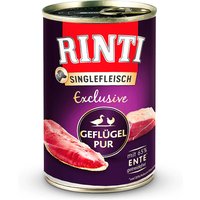 24 x 400 g | Rinti | Exclusive Geflügel Pur  Singlefleisch | Nassfutter | Hund