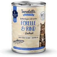 24 x 400 g | Sanabelle | Adult mit Forelle & Rind Leckerbissen | Nassfutter | Katze