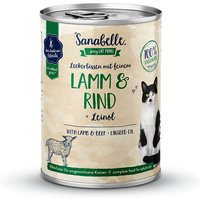 24 x 400 g | Sanabelle | Adult mit Lamm & Rind Leckerbissen | Nassfutter | Katze