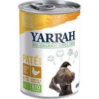 24 x 400 g | Yarrah | Bio-Patè mit Huhn, Seetang & Spirulina | Nassfutter | Hund