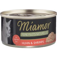 24 x 80 g | Miamor | Naturelle Huhn & Shrimps Feine Filets | Nassfutter | Katze