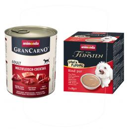 24 x 800 g animonda GranCarno Original Adult + 3 x 85 g Snack-Pudding gratis! - Multifleisch-Cocktail