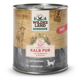 24 x 800 g | Wildes Land | Kalb mit Distelöl PUR Adult | Nassfutter | Hund