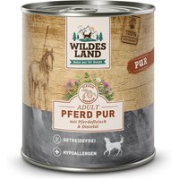24 x 800 g | Wildes Land | Pferd mit Distelöl PUR Adult | Nassfutter | Hund