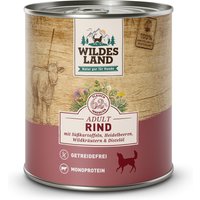 24 x 800 g | Wildes Land | Rind mit Süßkartoffeln, Heidelbeeren, Wildkräutern und Distelöl Classic Adult | Nassfutter | Hund