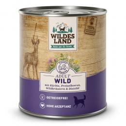 24 x 800 g | Wildes Land | Wild mit Kürbis, Preiselbeeren, Wildkräutern und Distelöl Classic Adult | Nassfutter | Hund