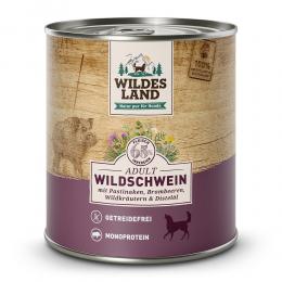 24 x 800 g | Wildes Land | Wildschwein mit Pastinake, Brombeeren, Wildkräutern und Distelöl Classic Adult | Nassfutter | Hund