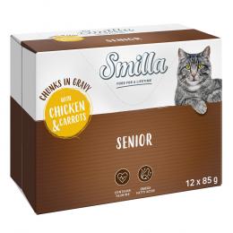 24 x 85 g Smilla Häppchen mit Gemüse zum Sonderpreis! - Senior Huhn und Karotten