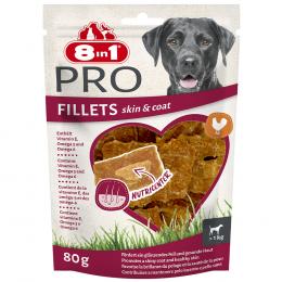 3 + 1 gratis! 4 x 8in1 Fillets Pro Snacks - 4 x 80 g Skin & Coat