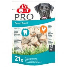 3 + 1 gratis! 4 x 8in1 Pro Dental Huhn - 4 x 21 Stück, 4 x 252 g Kauknochen (Größe XS)