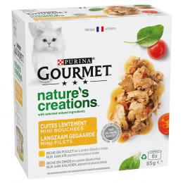 3 + 1 gratis! 4 x Gourmet Nature's Creations - Geflügel mit Gemüse: Huhn mit Spinat & Tomaten (4 x 12 x 85 g)