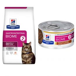 3 kg / 8 kg Hill's Prescription Diet + 6 x 82 g passendes Nassfutter gratis! - 3 kg Gastrointestinal Biome mit Huhn + 6 x 82 g mit Huhn & Gemüse
