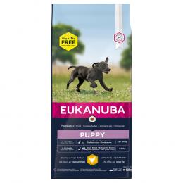 3 kg gratis! 18 kg Eukanuba Breed Huhn - Puppy Large