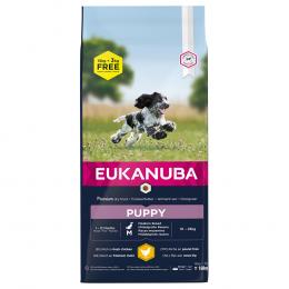 3 kg gratis! 18 kg Eukanuba Breed Huhn - Puppy Medium