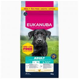 3 kg gratis! 18 kg Eukanuba Premium Nutrition Breed Huhn - Adult Large & Giant