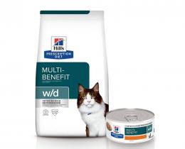 3 kg Hill's Prescription Diet Multi-Benefit + 6 x 156 g passendes Nassfutter gratis! - w/d mit Huhn