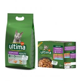 3 kg Ultima Trockenfutter + 8 x 85 g Sterilized Nassfutter-Mix gratis! - Sterilized Adult Lachs