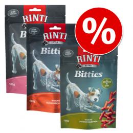 3 Sorten RINTI Extra Bitties im 12 x 100 g Sparpaket! - Huhn mit Karotte, Huhn mit Tomate, Ente mit Ananas