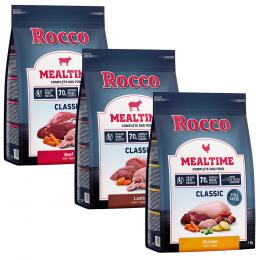 3 x 1 kg Rocco Mealtime - gemischtes Probierpaket  Mix 1: Rind, Huhn, Lamm