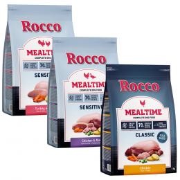 3 x 1 kg Rocco Mealtime - gemischtes Probierpaket  Mix 1: Rind, Huhn, Lamm