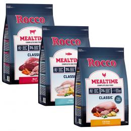 3 x 1 kg Rocco Mealtime - gemischtes Probierpaket  Mix 3: Rind, Huhn, Fisch
