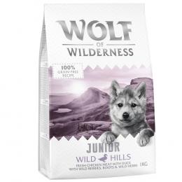 30% Rabatt! 1 kg Wolf of Wilderness Trockenfutter  - JUNIOR: Wild Hills - Ente