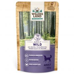 32 x 150 g | Wildes Land | Wild mit Kürbis, Preiselbeeren, Wildkräutern und Distelöl Classic Adult | Nassfutter | Hund