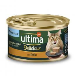 36 + 12 gratis! 48 x 85 g Ultima Delicious Mousse Sterilized - Huhn