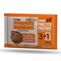 36 + 8 gratis! 44 x 85 g Nature's Variety Bites in Soße Adult - mit Huhn und Lachs