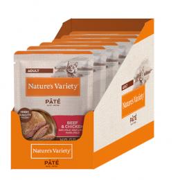 38 + 10 gratis! 48 x 70 g / 85 g Nature's Variety Adult - 48 x 70 g Paté No Grain: Rind und Huhn