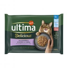 38 + 10 gratis! 48 x 85 g Ultima Adult - Delicious Sterilized: Fischauswahl
