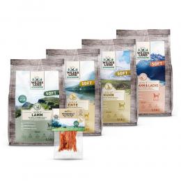 4 x 1,5 kg + 70 g | Wildes Land | Trockenfutter Probierpaket klein Soft Adult | Trockenfutter | Hund