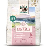 4 x 400 g | Wildes Land | Rind und Ente Classic Adult | Trockenfutter | Katze