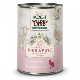 400 g | Wildes Land | Rind und Pute mit Distelöl Classic Adult | Nassfutter | Katze