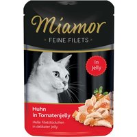 48 x 100 g | Miamor | Mit Huhn in Tomatenjelly Feine Filets | Nassfutter | Katze