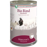 48 x 200 g | Herrmanns | Bio-Rind Reinfleisch   Kreativ-Mix | Nassfutter | Hund,Katze