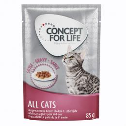 48 x 85 g Concept for Life - 10 € Rabatt! -  All Cats in Soße