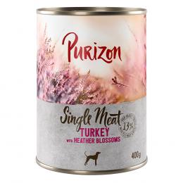 5 + 1 gratis! 6 x 400/800 g Purizon Nassfutter - Single Meat Pute mit Heidekrautblüten (6 x 400 g)