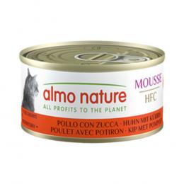 5 + 1 gratis! 6 x 70 g Almo Nature HFC Cat Mousse  - Huhn mit Kürbis